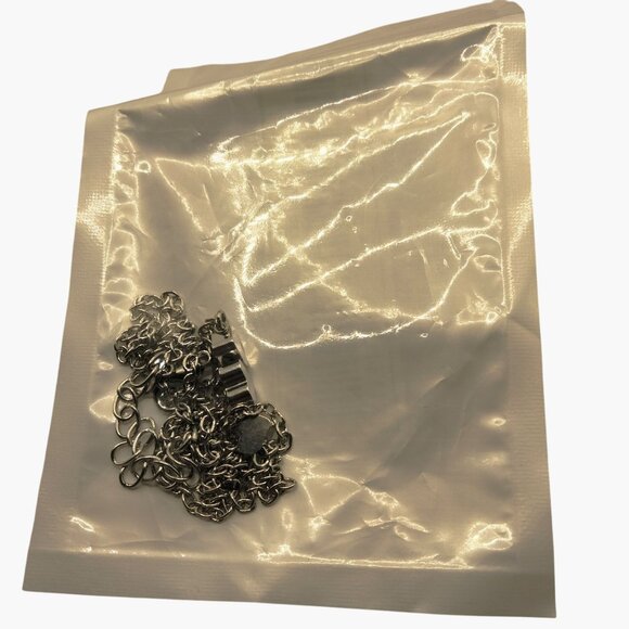 Silver Heart Pendant Necklace With Adjustable Chain Valentine - Picture 5 of 5